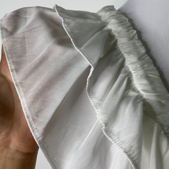 NWT DO+BE Women's White Ruffled Boho V Neck High Low Dress Size Small - Picture 6 of 15